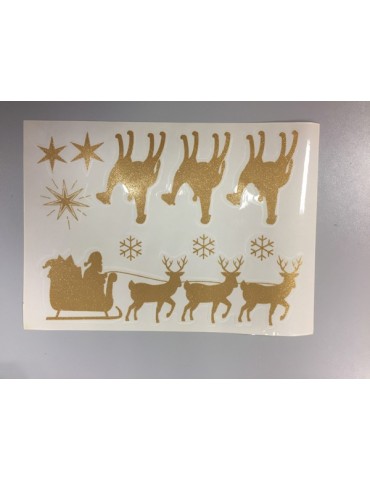 ADHESIVO  REMOVIBLE  TRINEO  PAPÁ  NOEL  +  REYES  MAGOS