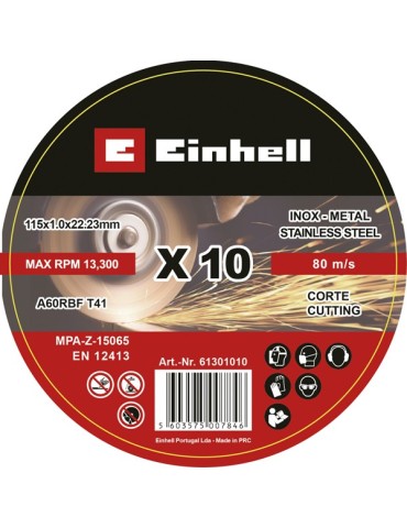 DISCO  C  INOX/METAL  LATA  10  UD  115X1MM  61301010