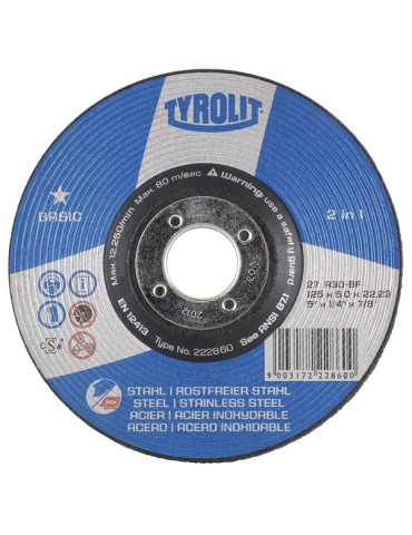 DISCO  C  H  METAL/INOX  115X2,5MM  223021  A30-BF