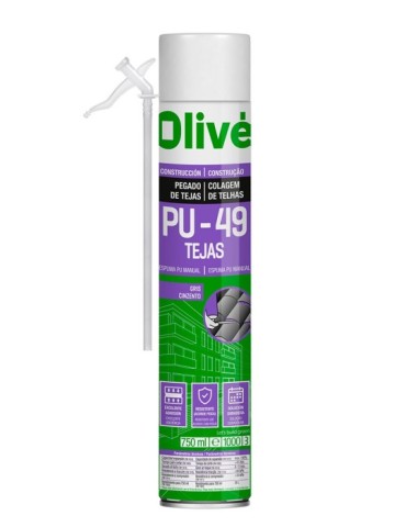 ESPUMA  POLIURETANO  TEJA  CANULA  ROJA  750  ML  PU-49M