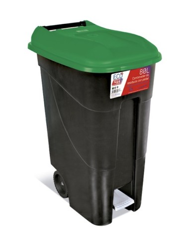 CONTENEDOR  PEDAL/RUEDA  T  VERDE  80  L  433030
