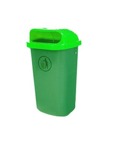PAPELERA  PLASTICO  VERDE  50  L  0RCO5S1.1