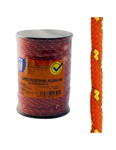 CUERDA  PS  PULSERA  3MM  ROJO/AMA  100  M  PH0691