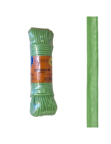 CUERDA  PE  FORRADA  5  MM  VERDE  15  M  PH0565