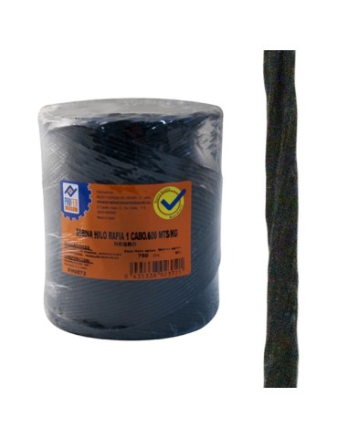 CUERDA  RAFIA  1  C.BOBINA  NEGRO  120  G  PH0669