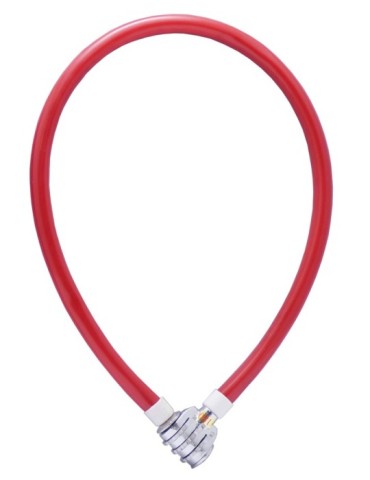 CANDADO  CABLE  BICI  COMBI  ROJO  60  CM  000302R