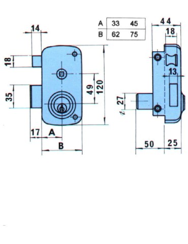 CERRADURA  SOBREPONER  70  I  5056-B