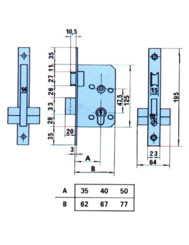 CERRADURA  EMBUTIR  HL  35  MM  5801