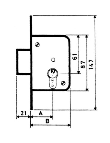 CERRADURA  EMBUTIR  F/  LATON  40  MM  1312/2