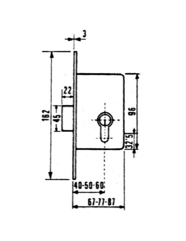 CERRADURA  EMBUTIR  MADERA  C  C  50  MM  2031  HN
