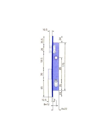 CERRADURA  EMBUTIR  MET  HN/CL  12  MM  1963/5