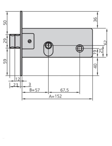 CERRADURA  EMBUTIR  MET  HN  OVAL  57  MM  1981/60/0