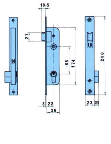 CERRADURA  EMBUTIR  METALICA  25  5530/22EL