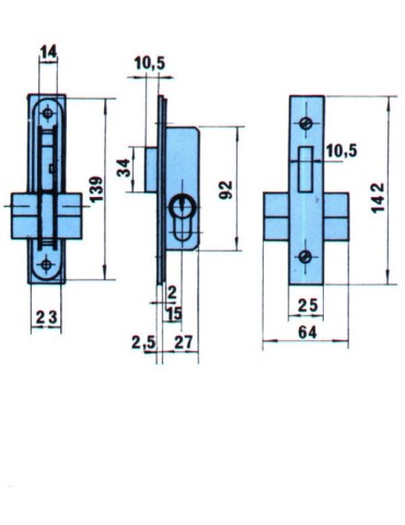 CERRADURA  EMBUTIR  METALICA  -  5552-N  15
