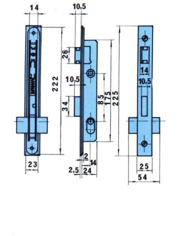 CERRADURA  EMBUTIR  METALICA  -  5550/AA-14
