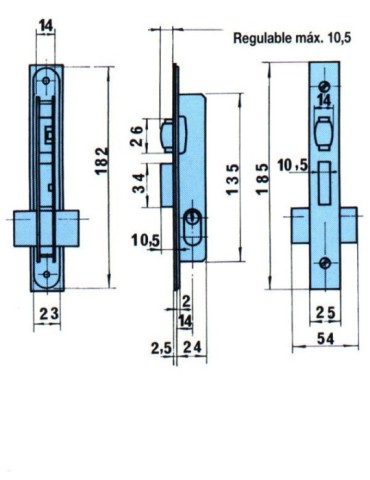 CERRADURA  EMBUTIR  METALICA  -  5551/AA-14