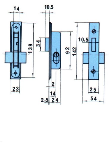 CERRADURA  EMBUTIR  METALICA  -  5552/AA-14