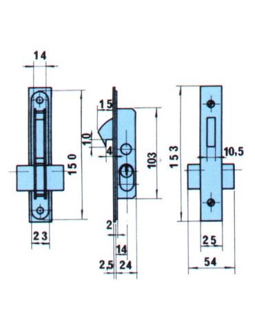 CERRADURA  EMBUTIR  METALICA  -  5555/AA-14