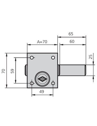CERROJO  SOBREPONER  ESMALTADO  70  MM  1978/1