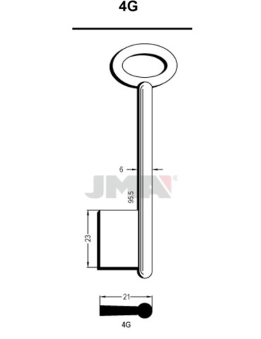 LLAVE  EN  BRUTO  GORJA  LATON  -  4G  NIK/G