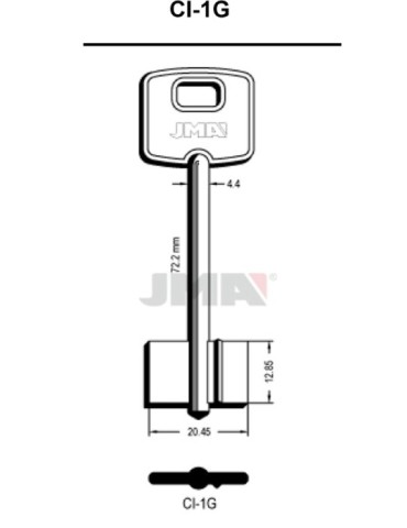 LLAVE  EN  BRUTO  GORJA  LATON  -  CI-1G
