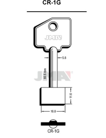 LLAVE  EN  BRUTO  GORJA  LATON  -  CR-1G