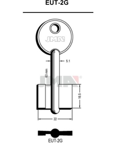 LLAVE  EN  BRUTO  GORJA  LATON  -  EUT-2G