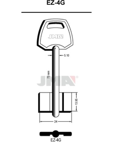 LLAVE  EN  BRUTO  GORJA  LATON  -  EZ-4G