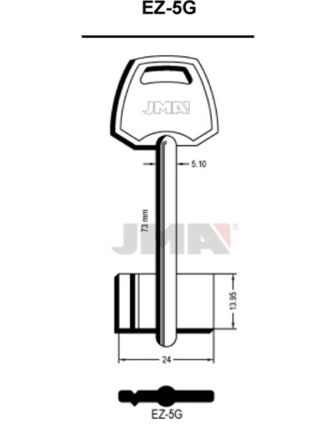 LLAVE  EN  BRUTO  GORJA  LATON  -  EZ-5G