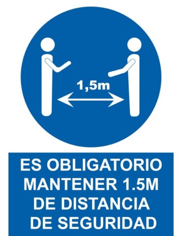 OBLIGA  DISTANCIA  1,5M  SEGURIDAD  200X300  MM  RD20672