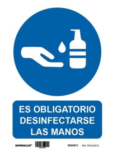 OBLIGATORIO  DESINFECTARS  MANOS  200X300  MM  RD20673