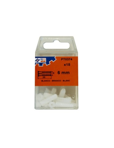 TACO  PLASTICO  BLANCO  C/6  PZS  9  MM  48406-PT0377