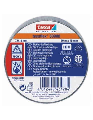 CINTA  AISLANTE  GRIS  20  MX19  MM  53988-00046-00