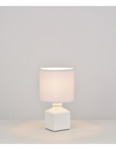 LAMPARA  MESA  CERAMICA  BLANCA  E-14  40  W  653492