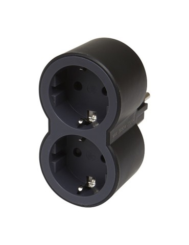 ADAPTADOR  ESTÃNDAR  2X2P+T  FRONTAL  NEGRO  16  A  694517