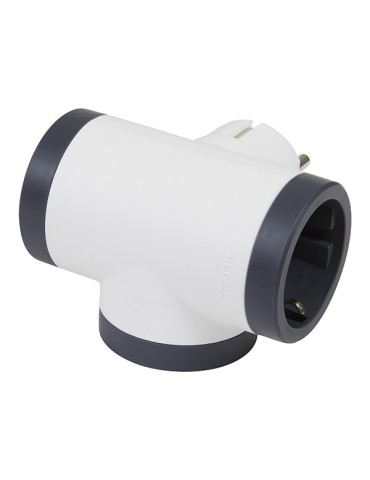 ADAPTADOR  3x2P  +  T  LATERAL  BCO/NEGRO  16  A  694520