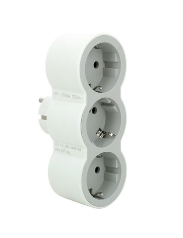 ADAPTADOR  3x2P+16A  FRONTAL  BLANCO/GRIS  -  694518