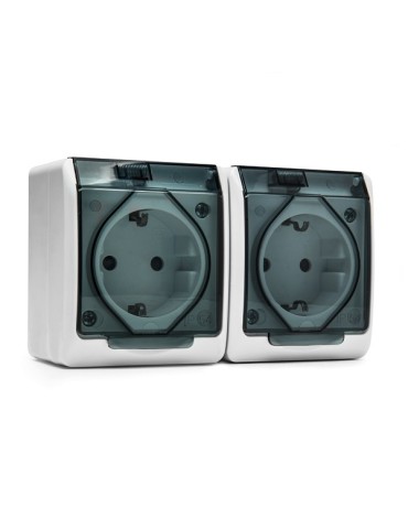 BASE  ENCHUFE  SUPERFICIE  DOBLE  IP54  ESTANCO  16  A  5125