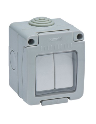 CONMUTADOR  DOBLE  SUPERFICIE  ESTANCO  IP55  10  AMP  19044