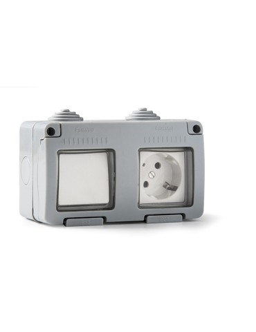 CONMUTADOR  Y  BASE  SUPERFICIE  TT  ESTANCO  IP55  16  AMP  19033