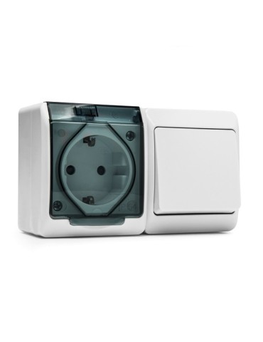 CONMUTADOR  Y  BASE  SUPERFICIE  TT  ESTANCO  IP54  16  A  5126