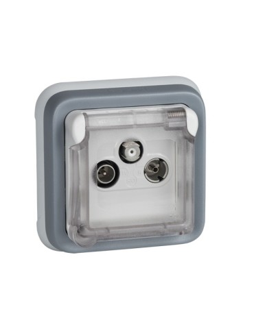 TOMA  TV  EMPOTRAR  IP55  GRIS  -  191516