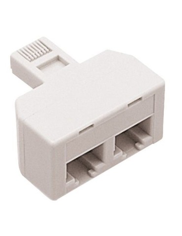 ADAPTADOR  TELEFONIA  2  CONEXIONES  MARFIL  -  TL0045E