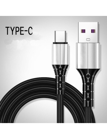 CABLE  CARGADOR  NYLON  2MHA  USB  -TIPO  C  1  M  PD-31TC