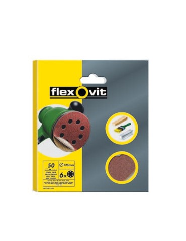 DISCO  LIJA  VELCRO  8  AGUJ  PQ  6  125  MM  GRANO  50