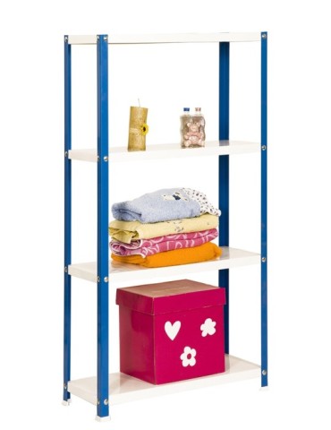 ESTANTERIA  C/T  4B  AZUL/BLANCO  160X80X30  PH1238
