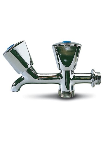 GRIFO  CURVO  DOBLE  LAVADORA  1/2-3/4''  852073R