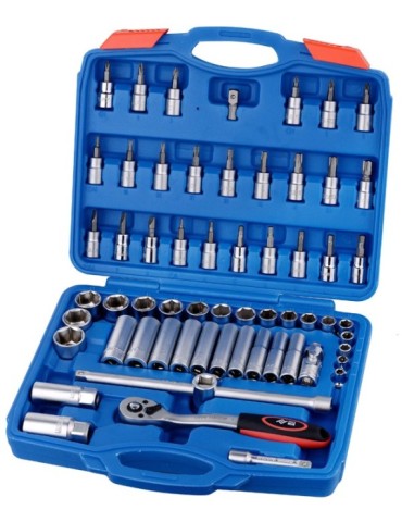 LLAVE  VASO  JGO  61  PZ+CARRACA  3/8  PT0086