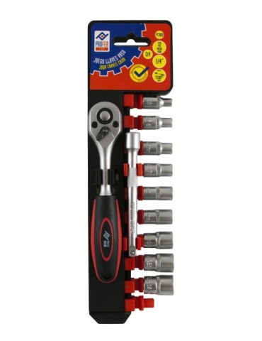 LLAVE  VASO  JGO  12  PZ  +CARRACA  1/4''  PT1059