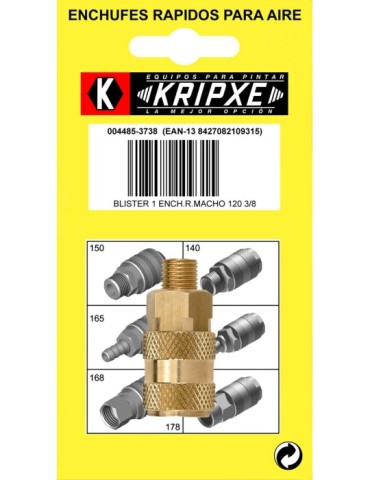 ENCHUFE  RAPIDO  MACHO  BL.1  3/8''  004485-3738